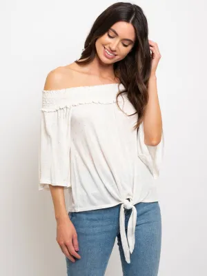 WOMEN'S MULTI COLORED OFF SHOULDER TOP