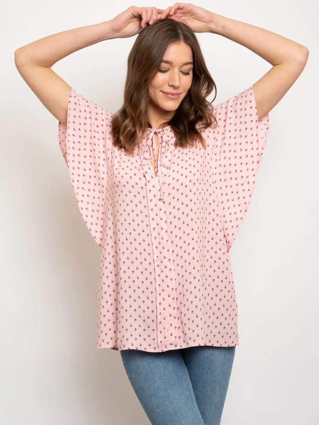 WOMEN'S PINK FLORAL TOP