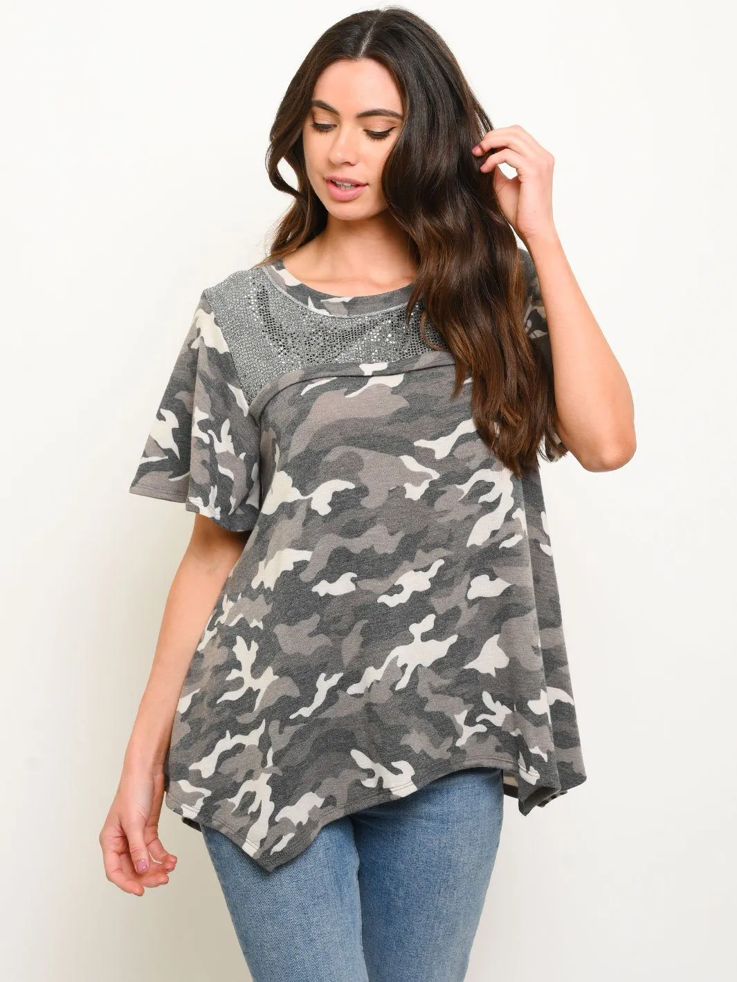 WOMEN'S SHORT SLEEVE ARMY TUNIC TOP