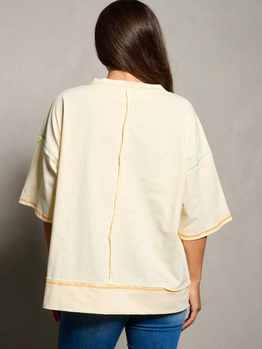 WOMEN'S SHORT SLEEVE PARTY TIME GRAPHIC TUNIC BLOUSE TOP
