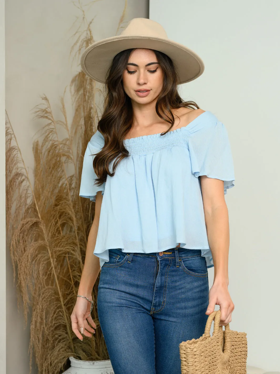 WOMEN'S SHORT SLEEVE SQUARE NECK TOP