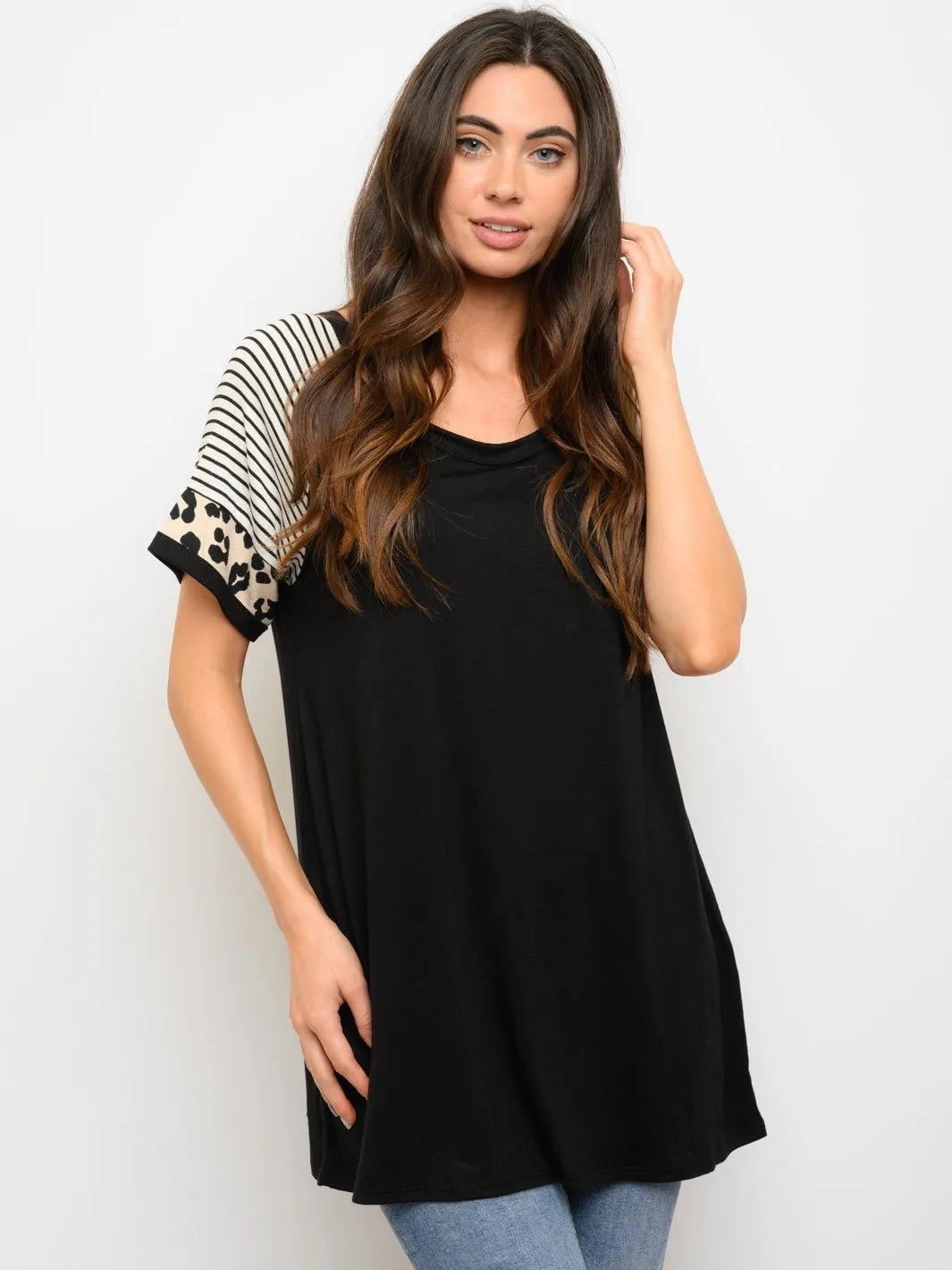 WOMEN'S SHORT SLEEVE TUNIC TOP