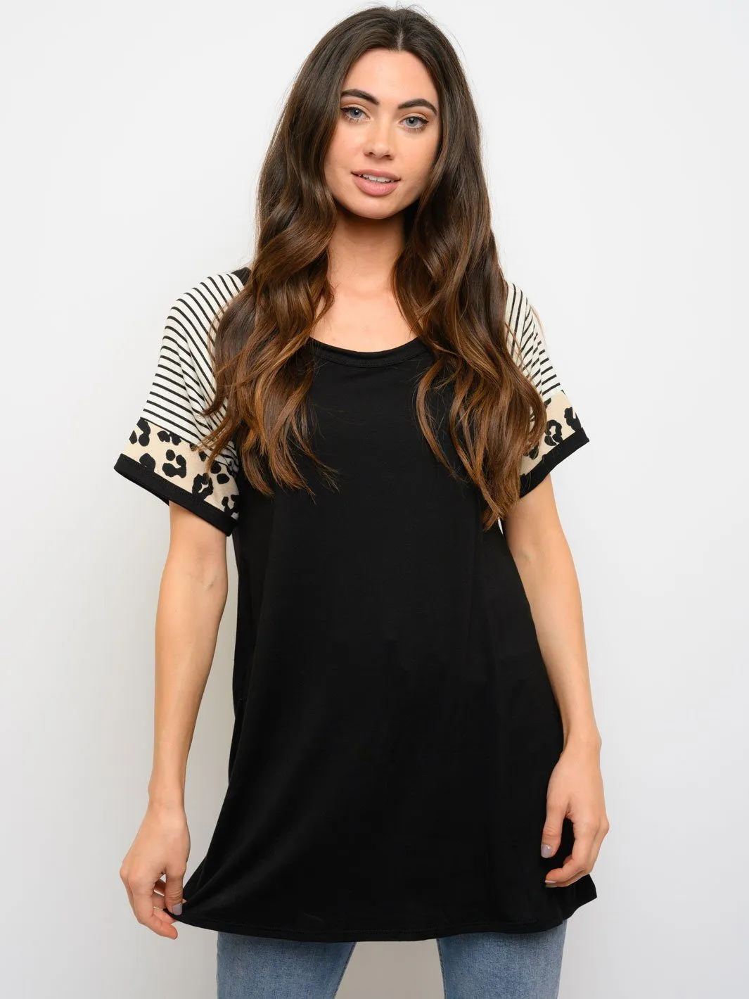 WOMEN'S SHORT SLEEVE TUNIC TOP
