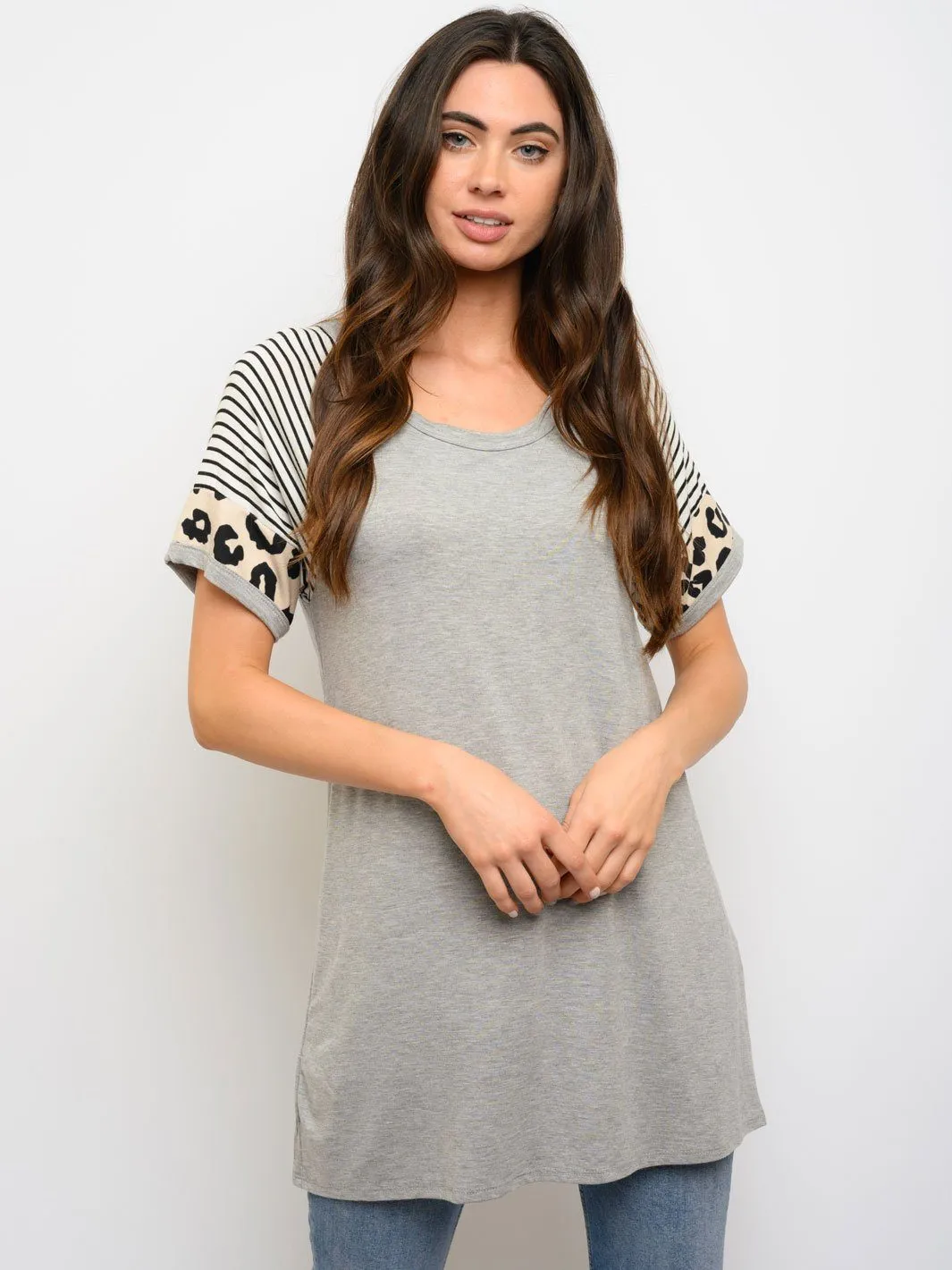 WOMEN'S SHORT SLEEVE TUNIC TOP