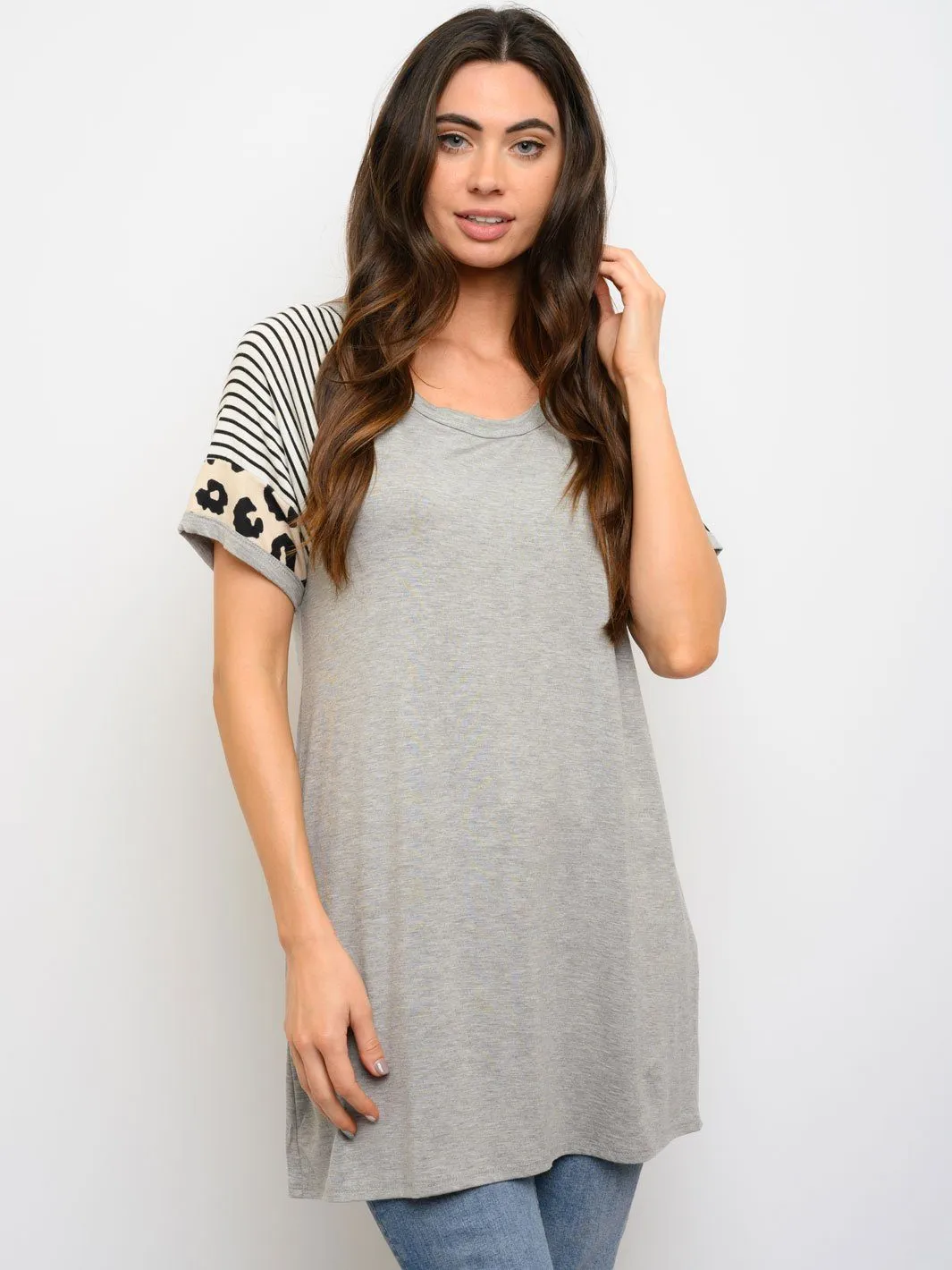 WOMEN'S SHORT SLEEVE TUNIC TOP
