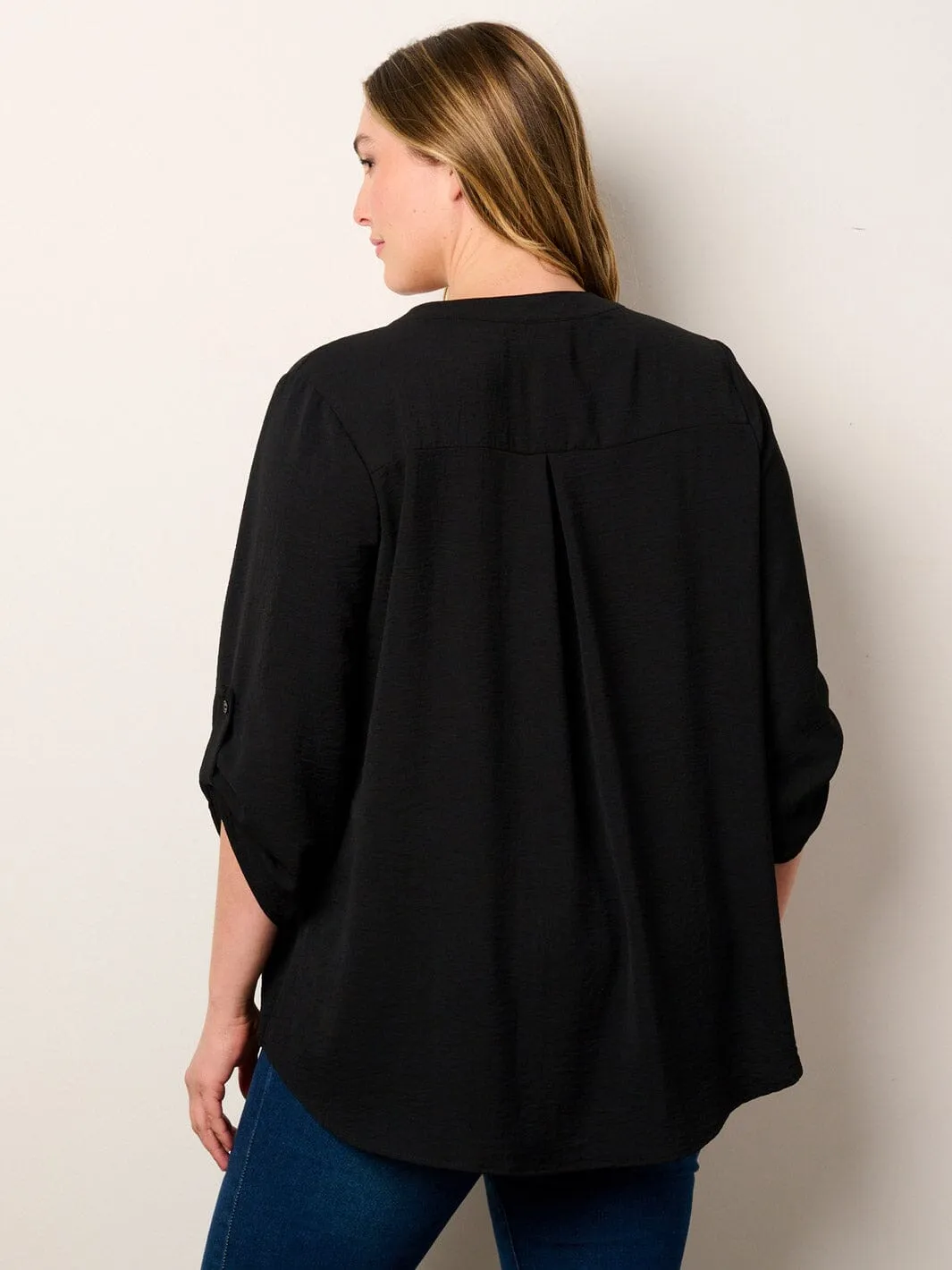 WOMEN'S SHORT SLEEVE V-NECK TUNIC BLOUSE TOP