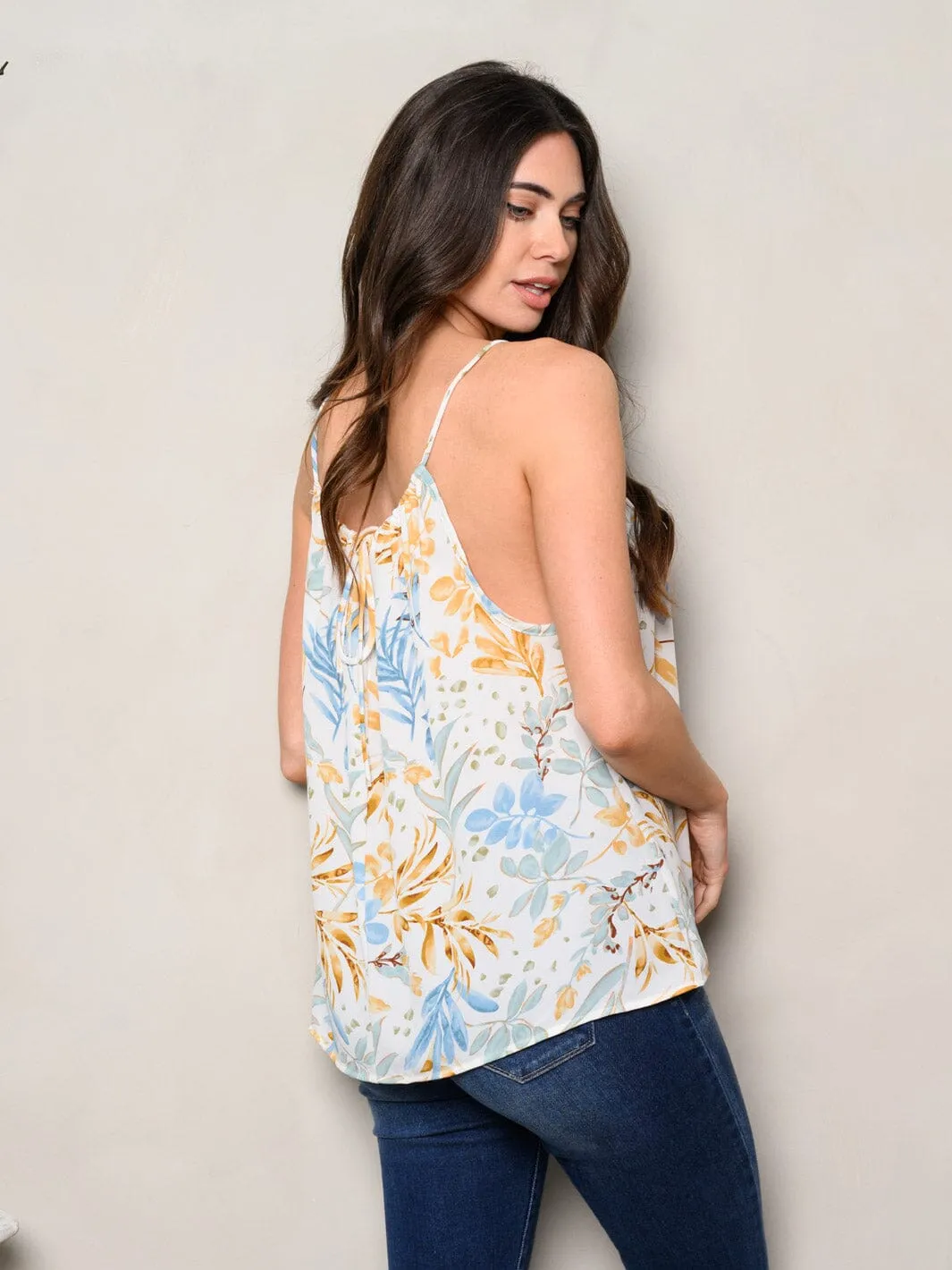 WOMEN'S SLEEVELESS FLORAL TANK TOP