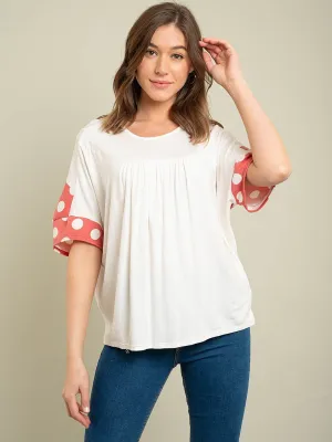 WOMEN'S TUNIC POLKA DOT TOP