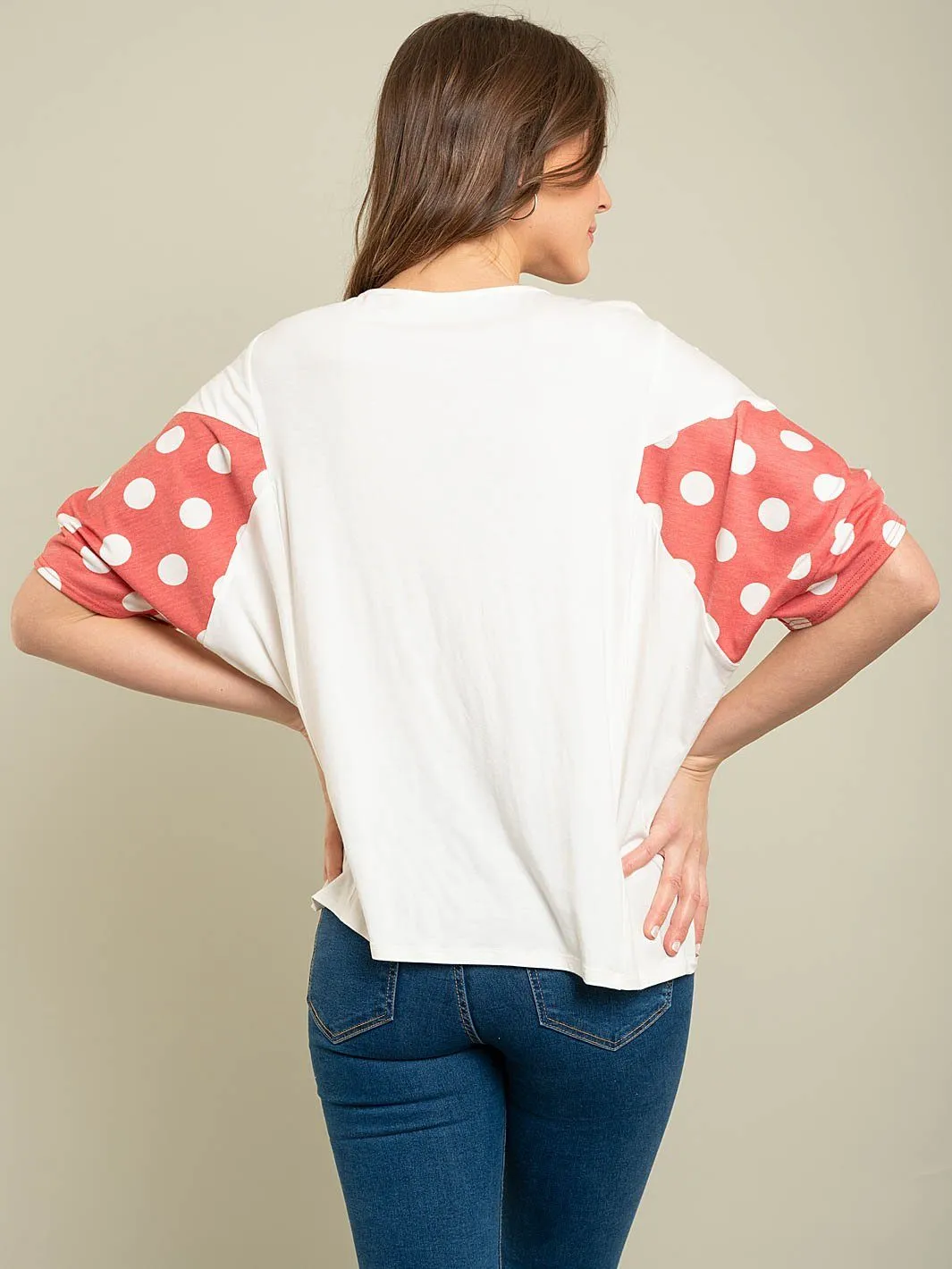 WOMEN'S TUNIC POLKA DOT TOP