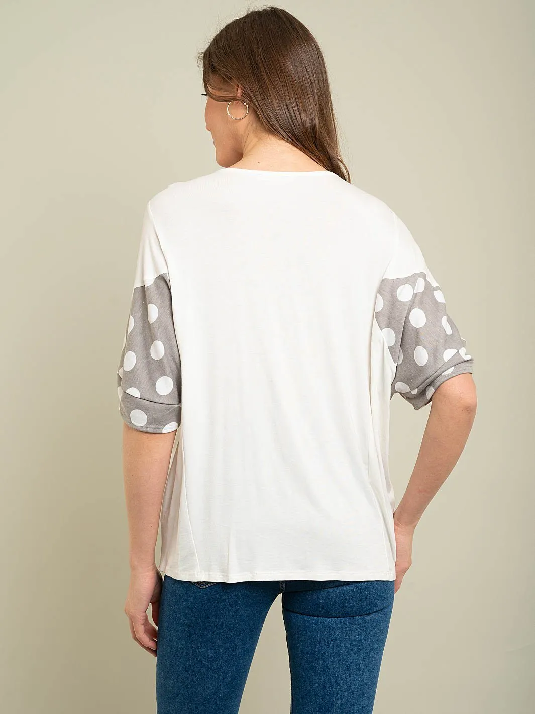 WOMEN'S TUNIC POLKA DOT TOP