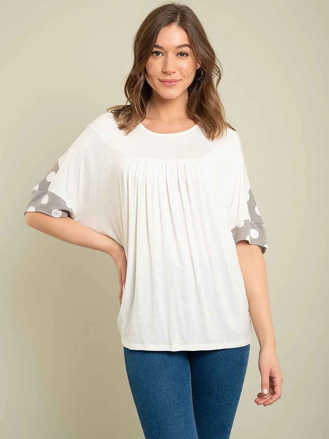 WOMEN'S TUNIC POLKA DOT TOP