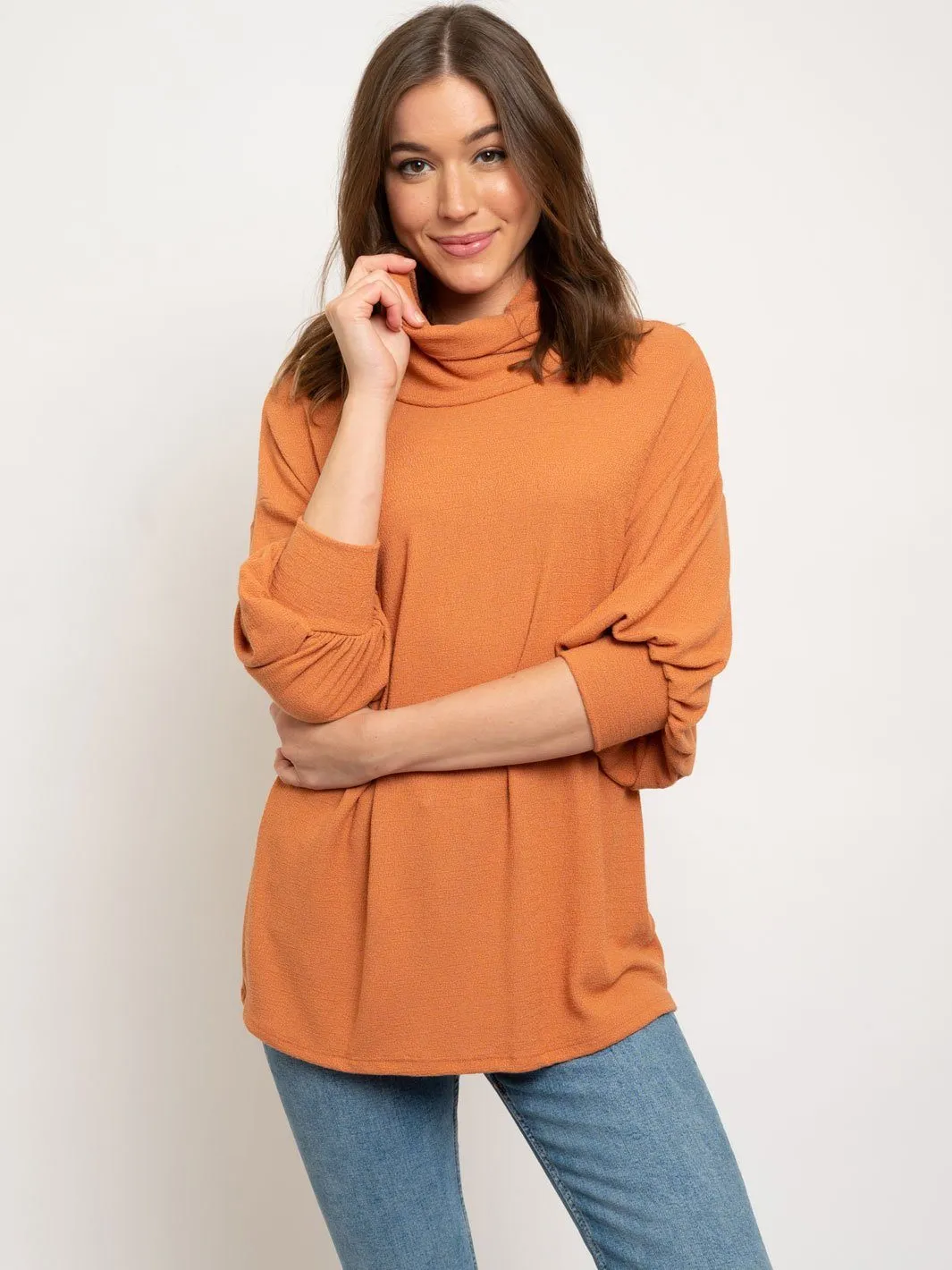 WOMEN'S TURTLE NECK TUNIC TOP
