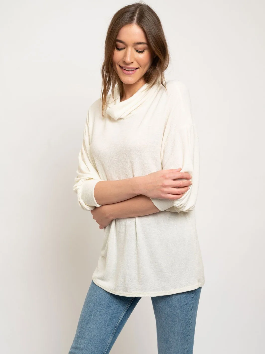 WOMEN'S TURTLE NECK TUNIC TOP