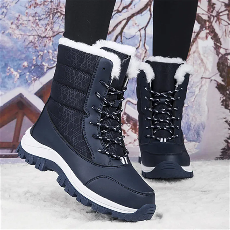 Women's Winter Fashion Non-Slip Warm Plush Windproof Long Boots