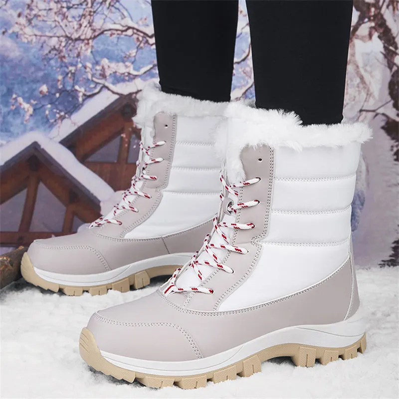Women's Winter Fashion Non-Slip Warm Plush Windproof Long Boots
