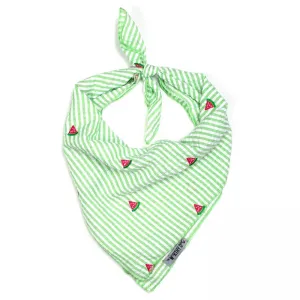 Worthy Dog Bandana Green Stripe Watermelon