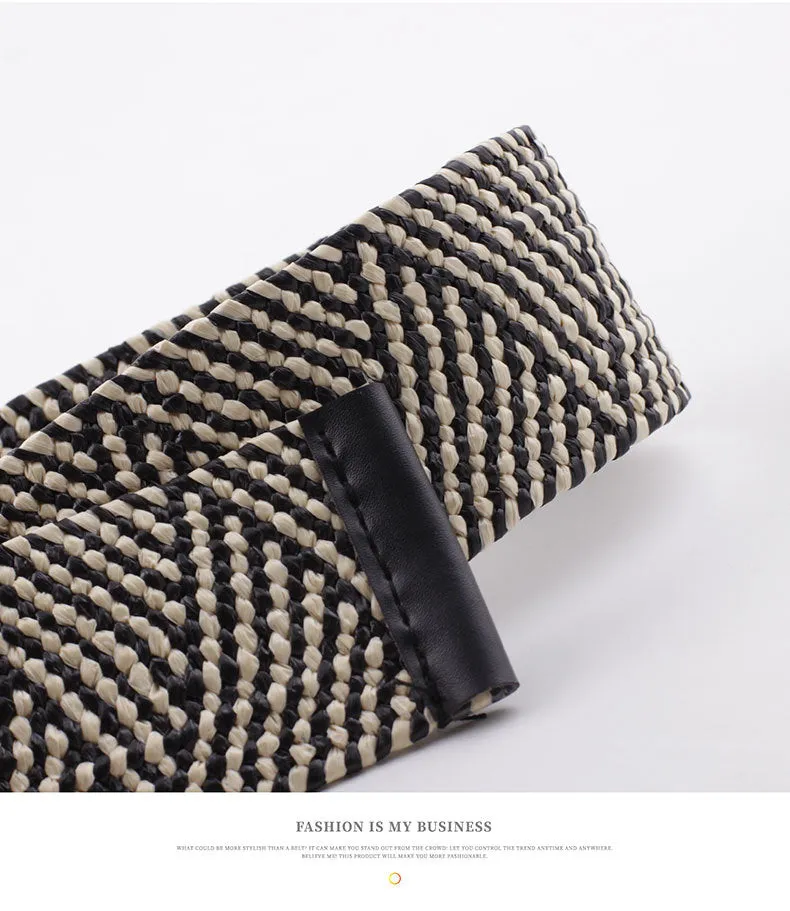 Woven Design Elastic Belt  - Black & White - FD ⚡