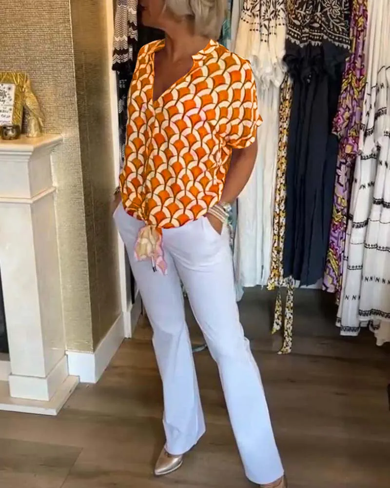 Zarae™ - Geometric Print Top
